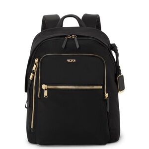Tumi Black and Gold Halsey Backpack